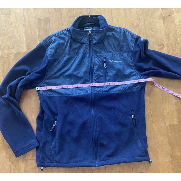 Champion Fleece Jacket Men's L Large Performance Tech Full Zip Pockets Jacket - Picture 8 of 9
